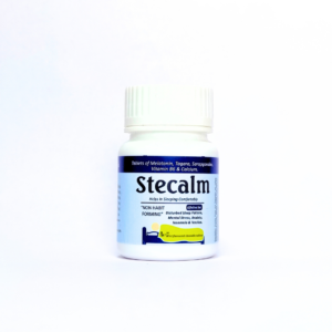 Stecalm sleep chewable tablets 30 mint flavoured with melatonin for stress anxiety and insomnia support