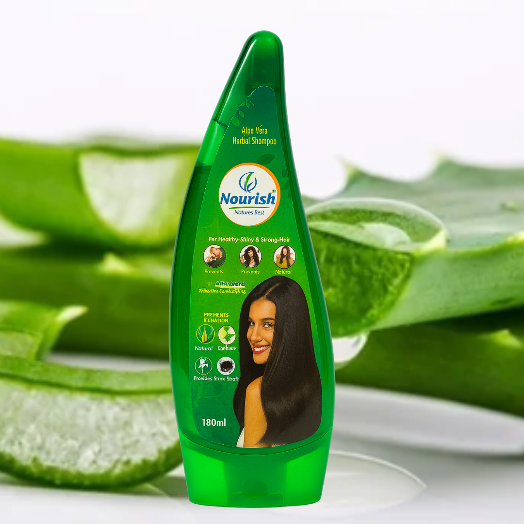 Fulfeel Nourish Aloe Vera Shampoo 100ml with bhringraj shikakai and amla for strong healthy hair