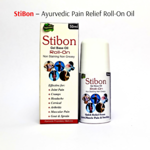 Stibon ayurvedic pain relief gel roll on 50ml for joint muscle pain sprain and headache